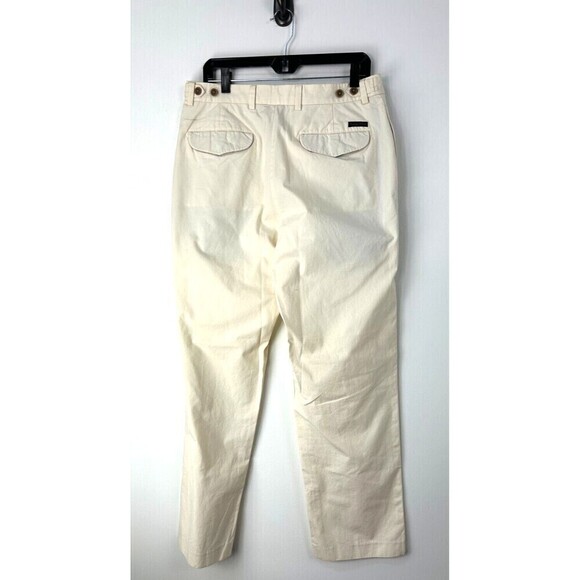 Tommy Hilfiger Pants Mens Sz 33X32 Cream Flat Front Chino Khakis Straight Leg R - Picture 5 of 12